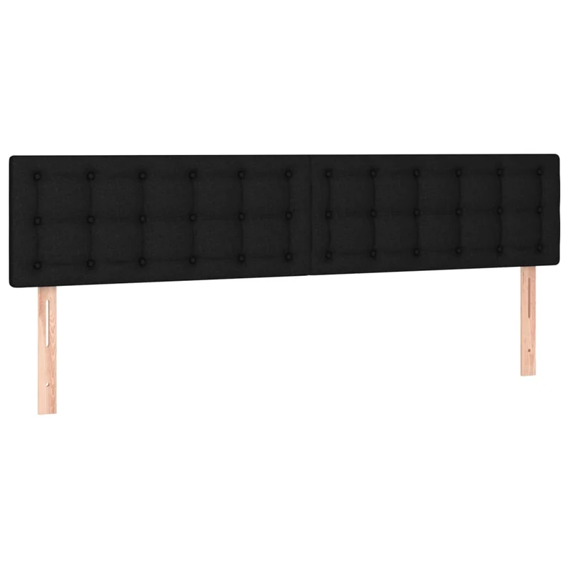 Cadre de lit LED avec sommier tête de lit matelas 200x200 cm tissu noir TDL0208132
