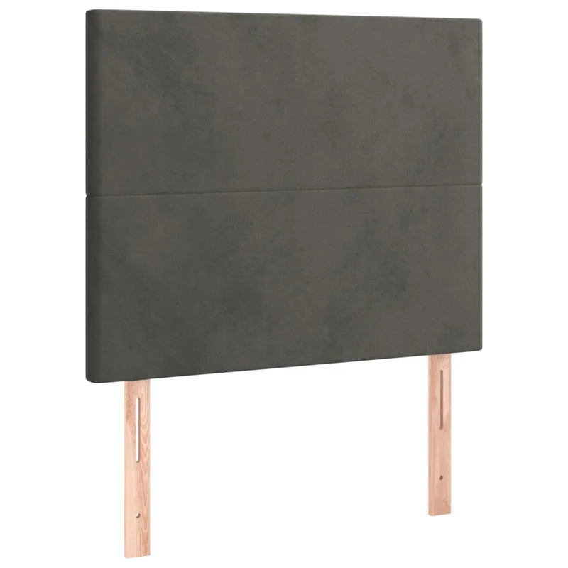 Cadre de lit LED avec sommier tête de lit matelas surmatelas 120x200 cm tissu velours gris foncé TDL0207733