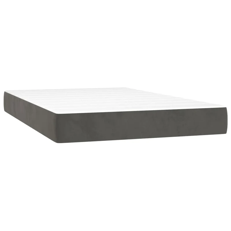 Cadre de lit LED avec sommier tête de lit matelas surmatelas 120x200 cm tissu velours gris foncé TDL0207734
