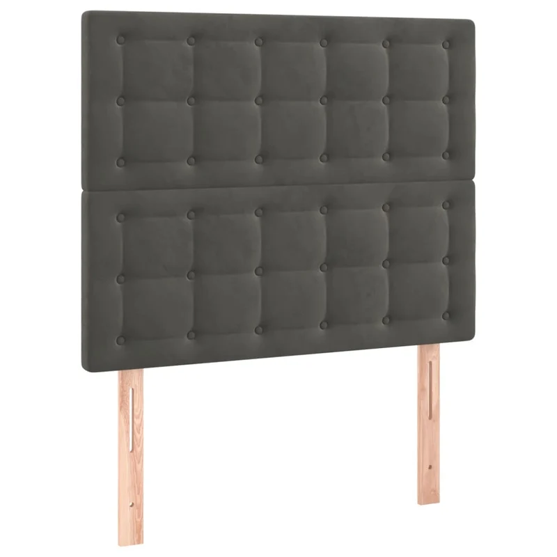 Cadre de lit LED avec sommier tête de lit matelas surmatelas 120x200 cm tissu velours gris foncé TDL0207734