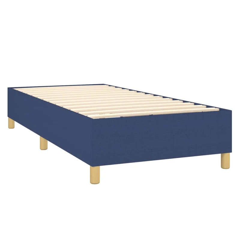 Sommier à lattes sur pieds cadre de lit 80x200 cm tissu bleu TDL0207325