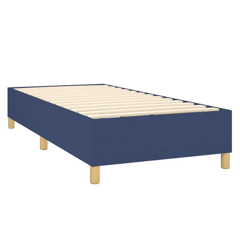Sommier à lattes sur pieds cadre de lit 90x190 cm tissu bleu TDL0207322