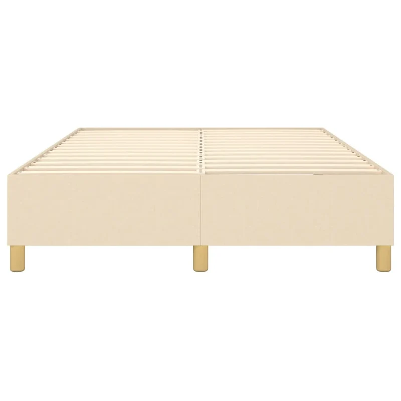 Sommier à lattes sur pieds cadre de lit 140x190 cm tissu crème TDL0207267