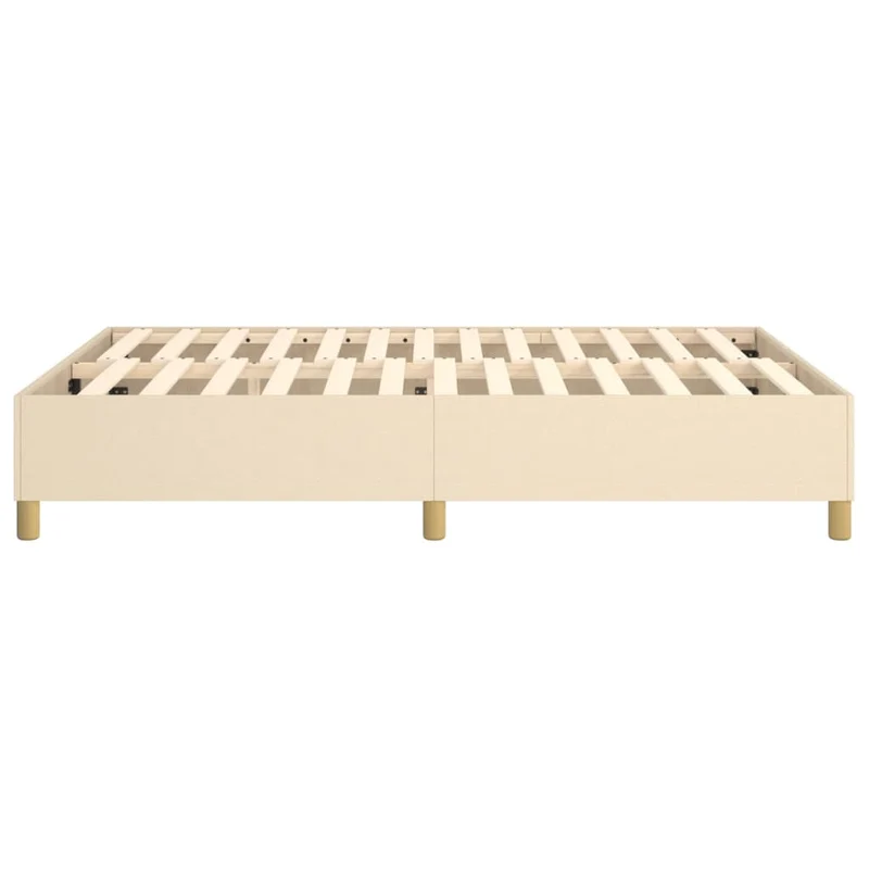 Sommier à lattes sur pieds cadre de lit 140x190 cm tissu crème TDL0207267