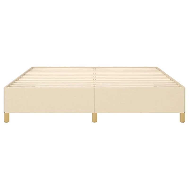 Sommier à lattes sur pieds cadre de lit 160x200 cm tissu crème TDL0207260