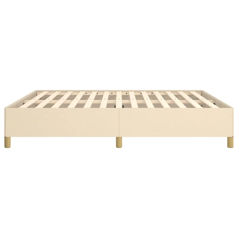 Sommier à lattes sur pieds cadre de lit 160x200 cm tissu crème TDL0207260