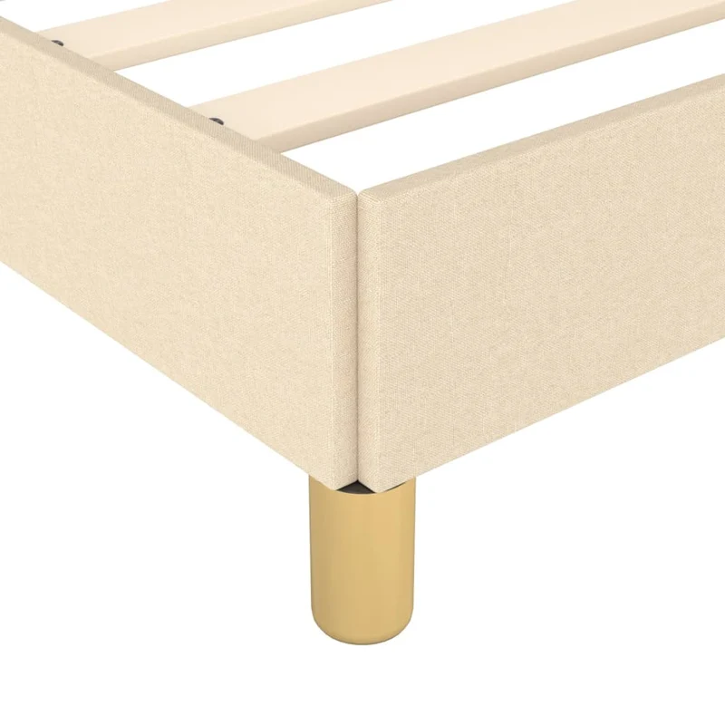 Sommier à lattes sur pieds cadre de lit 160x200 cm tissu crème TDL0207260
