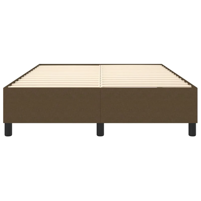 Sommier à lattes sur pieds cadre de lit 140x200 cm tissu marron foncé TDL0207062