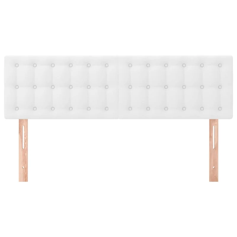 Tête de lit accessoire couchage chambre à coucher meuble capitonné 2 parties 72 x 5 x 78/88 cm synthétique blanc TDL0206589