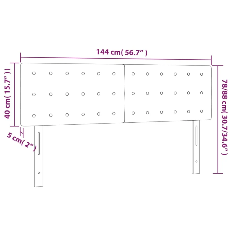 Tête de lit accessoire couchage chambre à coucher meuble capitonné 2 parties 72 x 5 x 78/88 cm synthétique blanc TDL0206589