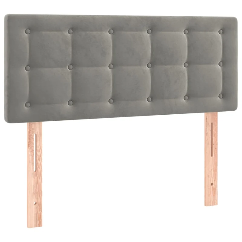Cadre de lit LED avec sommier tête de lit matelas 80x200cm tissu velours gris clair TDL0208492