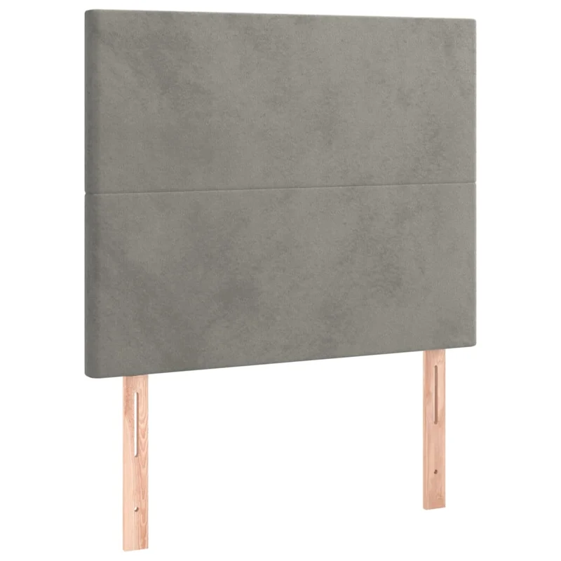 Cadre de lit LED avec sommier tête de lit matelas surmatelas 100x200 cm tissu velours gris clair TDL0207916