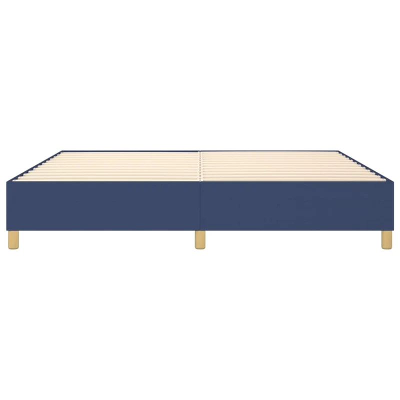 Sommier à lattes sur pieds cadre de lit 200x200 cm tissu bleu TDL0207332