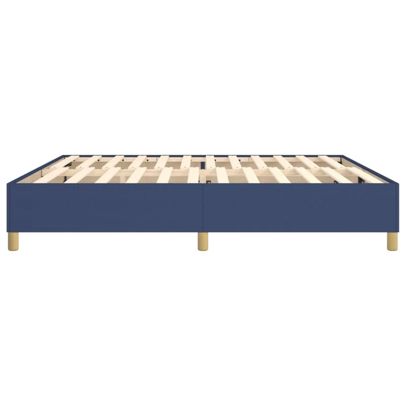 Sommier à lattes sur pieds cadre de lit 200x200 cm tissu bleu TDL0207332