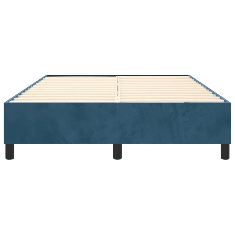 Sommier à lattes sur pieds cadre de lit 140x200 cm tissu velours bleu foncé TDL0207311