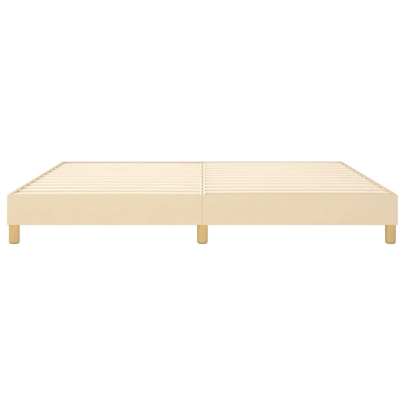 Sommier à lattes sur pieds cadre de lit 200x200 cm tissu crème TDL0207253