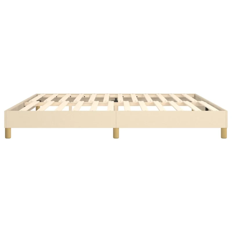 Sommier à lattes sur pieds cadre de lit 200x200 cm tissu crème TDL0207253