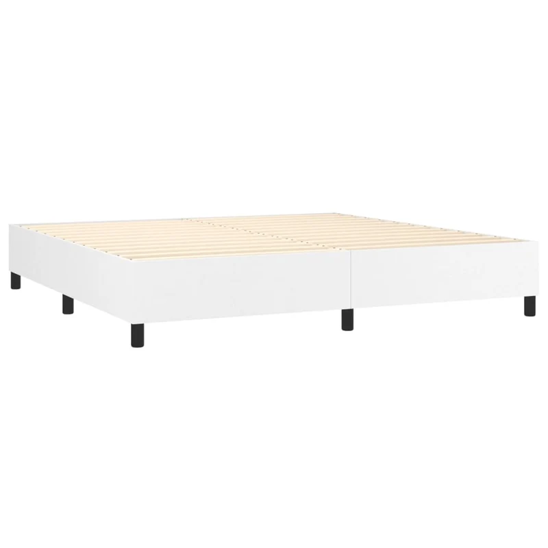 Sommier à lattes sur pieds cadre de lit 200x200 cm synthétique blanc TDL0207357