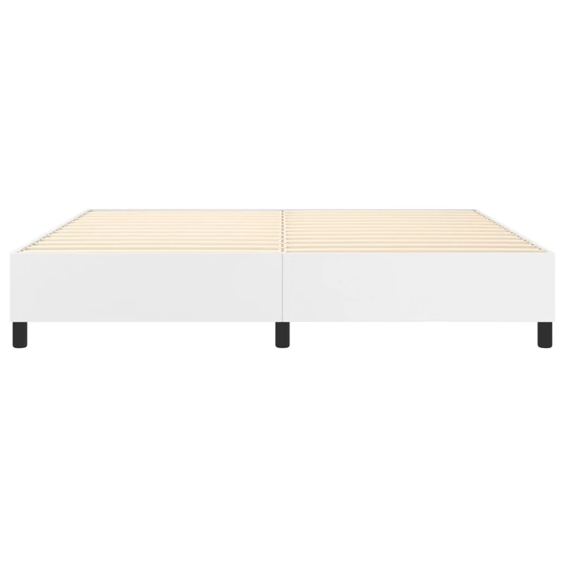 Sommier à lattes sur pieds cadre de lit 200x200 cm synthétique blanc TDL0207357