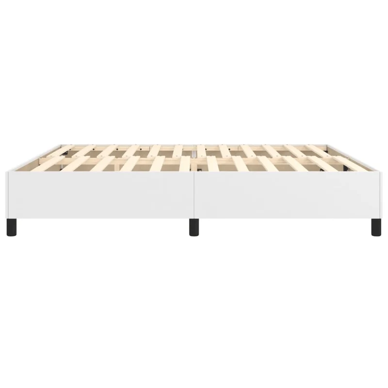 Sommier à lattes sur pieds cadre de lit 200x200 cm synthétique blanc TDL0207357
