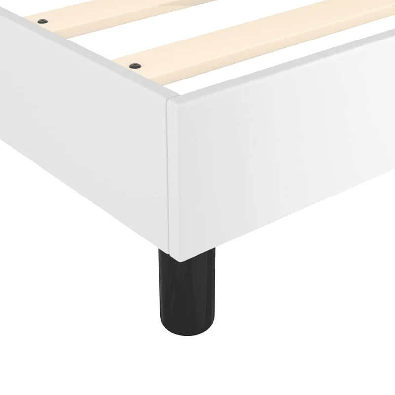 Sommier à lattes sur pieds cadre de lit 200x200 cm synthétique blanc TDL0207357