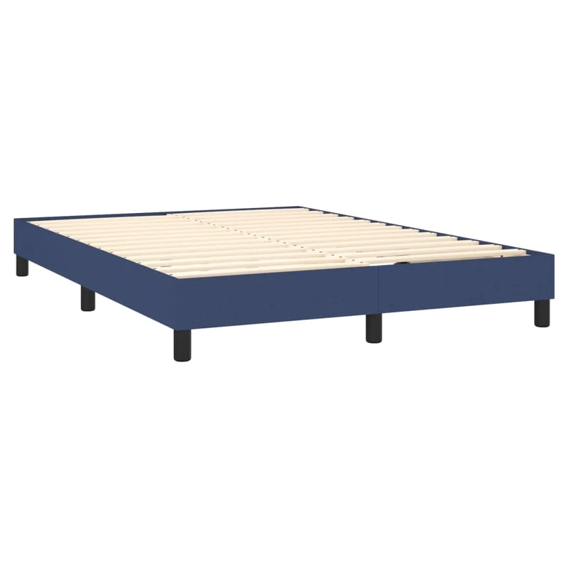 Sommier à lattes sur pieds cadre de lit 140x200 cm tissu bleu TDL0207337