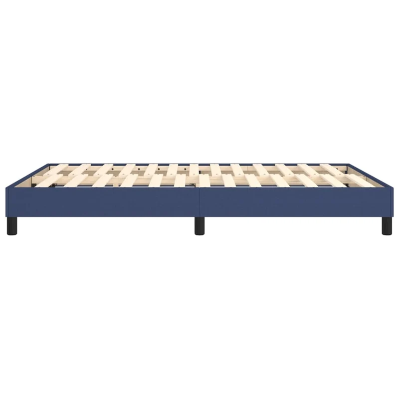 Sommier à lattes sur pieds cadre de lit 140x200 cm tissu bleu TDL0207337