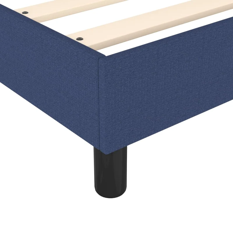 Sommier à lattes sur pieds cadre de lit 140x200 cm tissu bleu TDL0207337