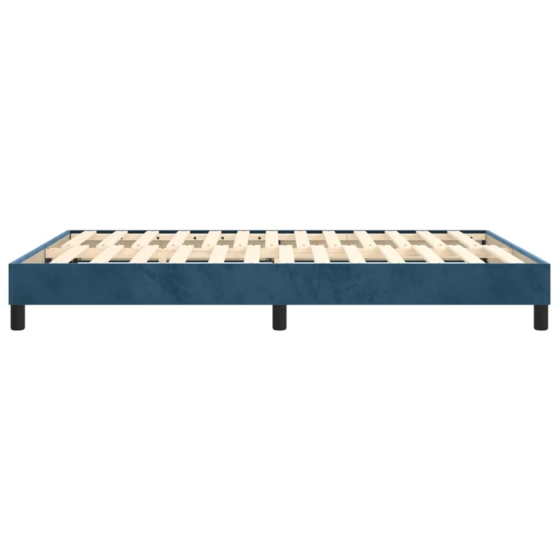 Sommier à lattes sur pieds cadre de lit 140x200 cm tissu velours bleu foncé TDL0207310