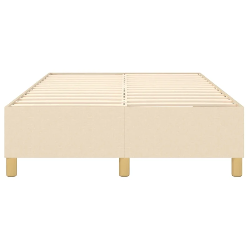 Sommier à lattes sur pieds cadre de lit 120x200 cm tissu crème TDL0207271