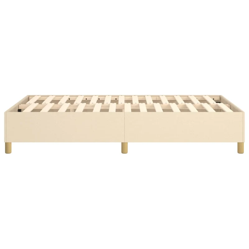 Sommier à lattes sur pieds cadre de lit 120x200 cm tissu crème TDL0207271
