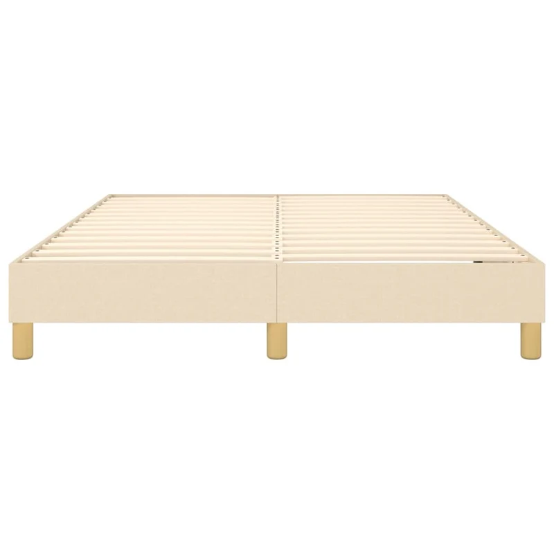Sommier à lattes sur pieds cadre de lit 140x200 cm tissu crème TDL0207261