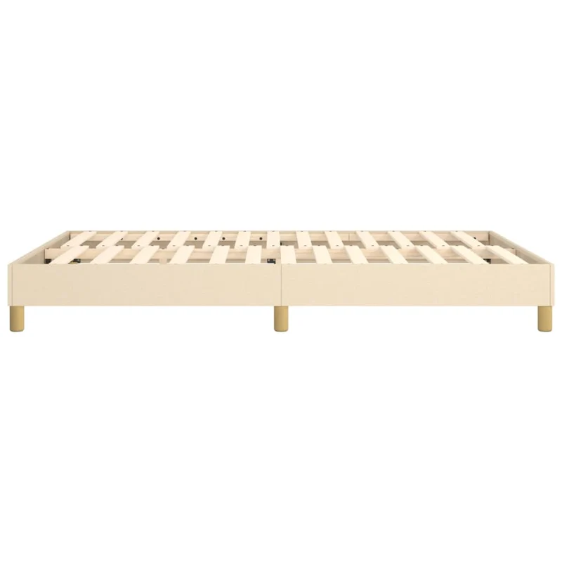 Sommier à lattes sur pieds cadre de lit 140x200 cm tissu crème TDL0207261