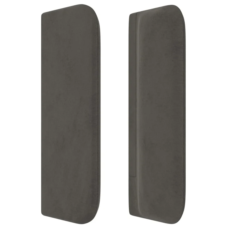 Tête de lit accessoire couchage chambre à coucher meuble avec rebord latéral capitonné 83 x 16 x 78/88 cm tissu velours gris foncé TDL0204898