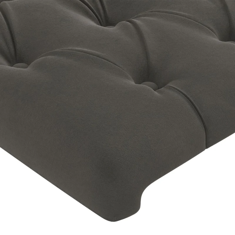 Tête de lit accessoire couchage chambre à coucher meuble avec rebord latéral capitonné 83 x 23 x 78/88 cm tissu velours gris foncé TDL0204877