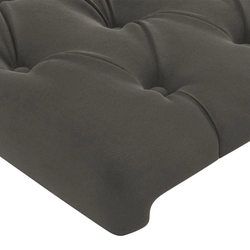 Tête de lit accessoire couchage chambre à coucher meuble à LED capitonné 80 x 7 x 78/88 cm tissu velours gris foncé TDL0201027