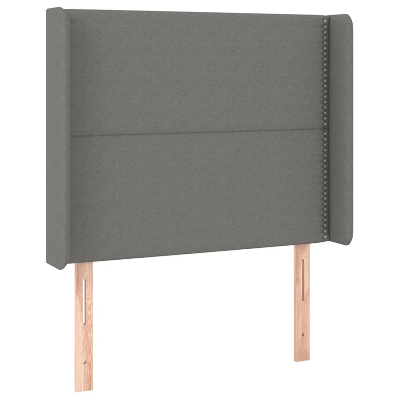 Cadre de lit LED avec sommier tête de lit matelas 100x200 cm tissu gris foncé TDL0208458