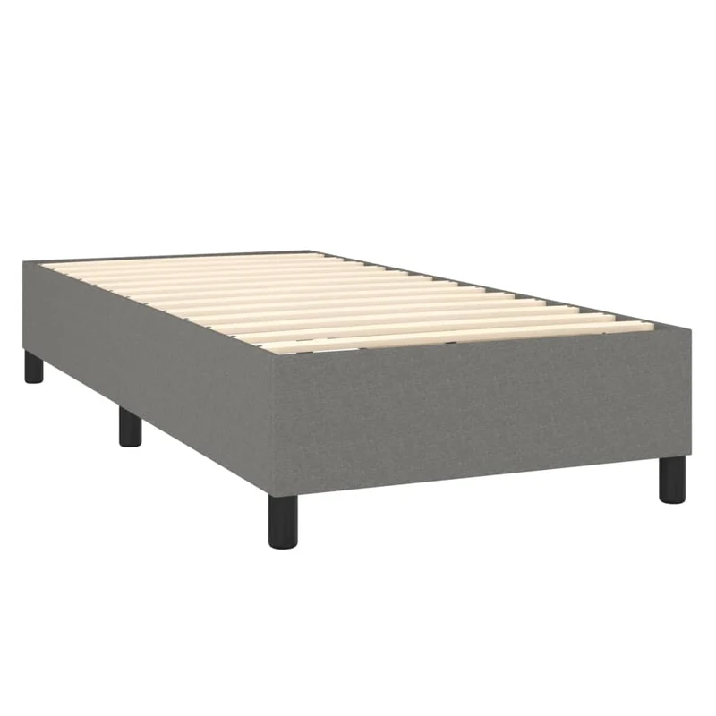 Cadre de lit LED avec sommier tête de lit matelas 100x200 cm tissu gris foncé TDL0208451