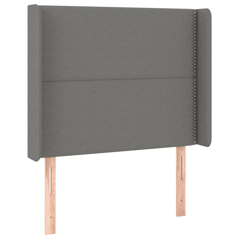 Cadre de lit LED avec sommier tête de lit matelas 100x200 cm tissu gris foncé TDL0208430