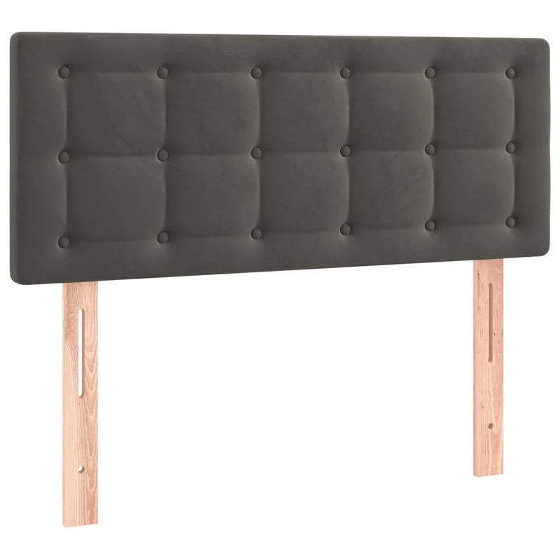 Cadre de lit LED avec sommier tête de lit matelas 80x200cm tissu velours gris foncé TDL0208278