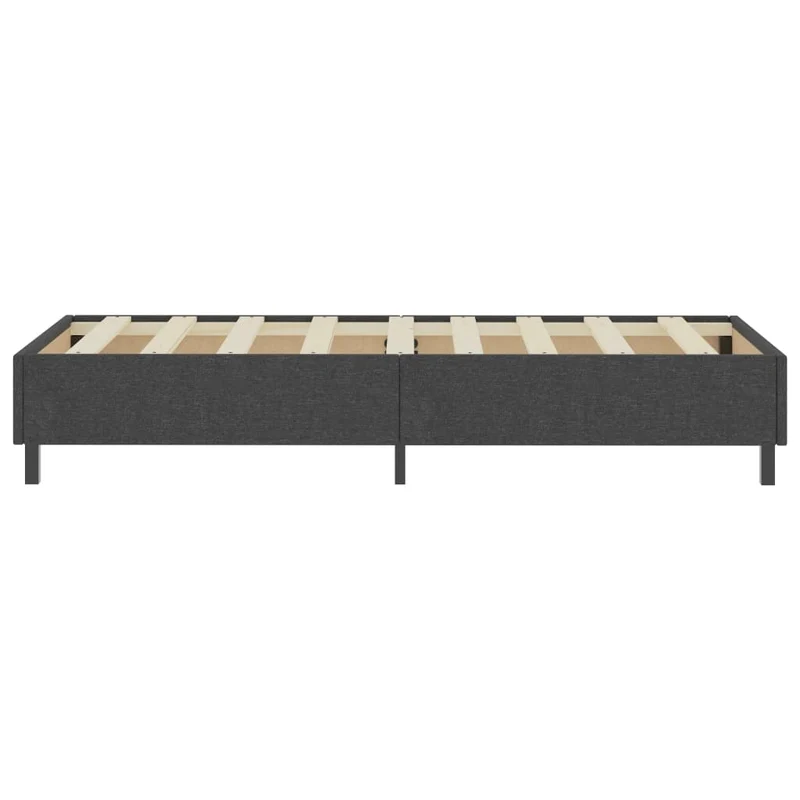 Sommier à lattes sur pieds cadre de lit avec matelas 100x200 cm tissu gris foncé TDL0208069