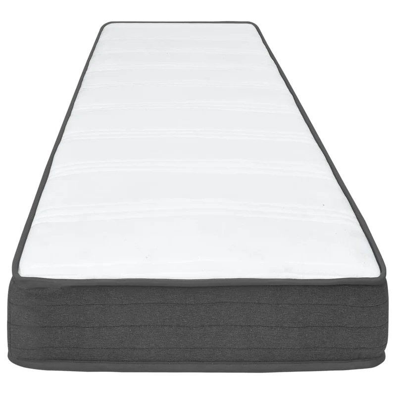 Sommier à lattes sur pieds cadre de lit avec matelas 100x200 cm tissu gris foncé TDL0208069