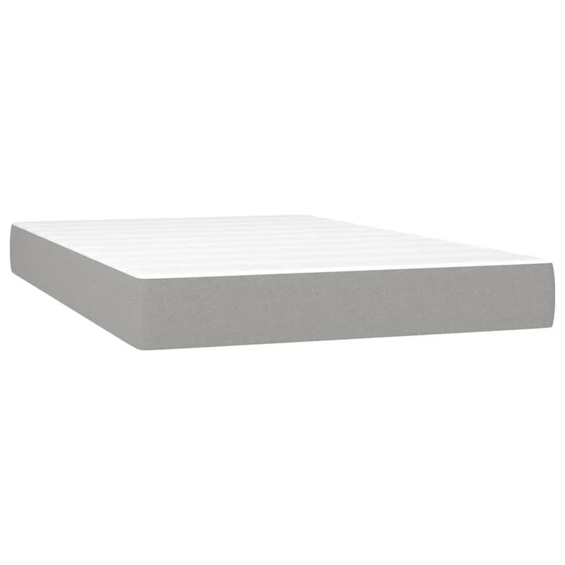 Cadre de lit LED avec sommier tête de lit matelas surmatelas 120x200 cm tissu gris clair TDL0207896