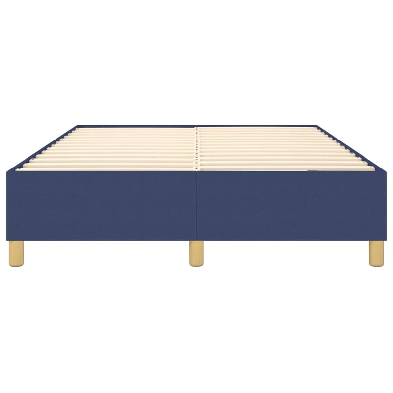 Sommier à lattes sur pieds cadre de lit 140x200 cm tissu bleu TDL0207338