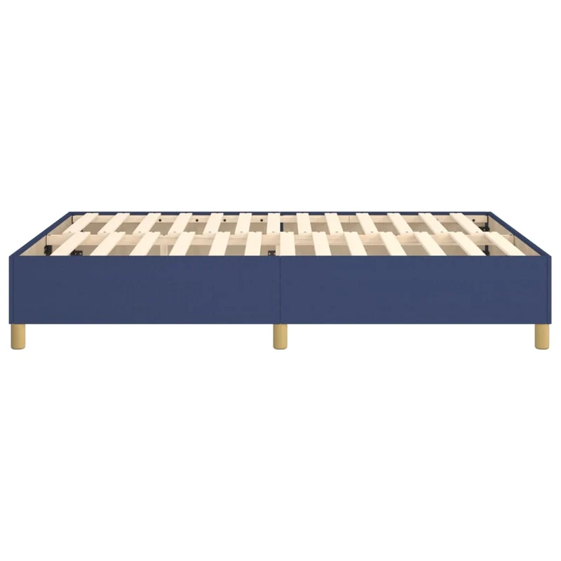 Sommier à lattes sur pieds cadre de lit 140x200 cm tissu bleu TDL0207338