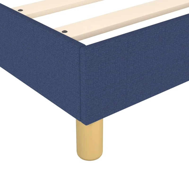 Sommier à lattes sur pieds cadre de lit 140x200 cm tissu bleu TDL0207338