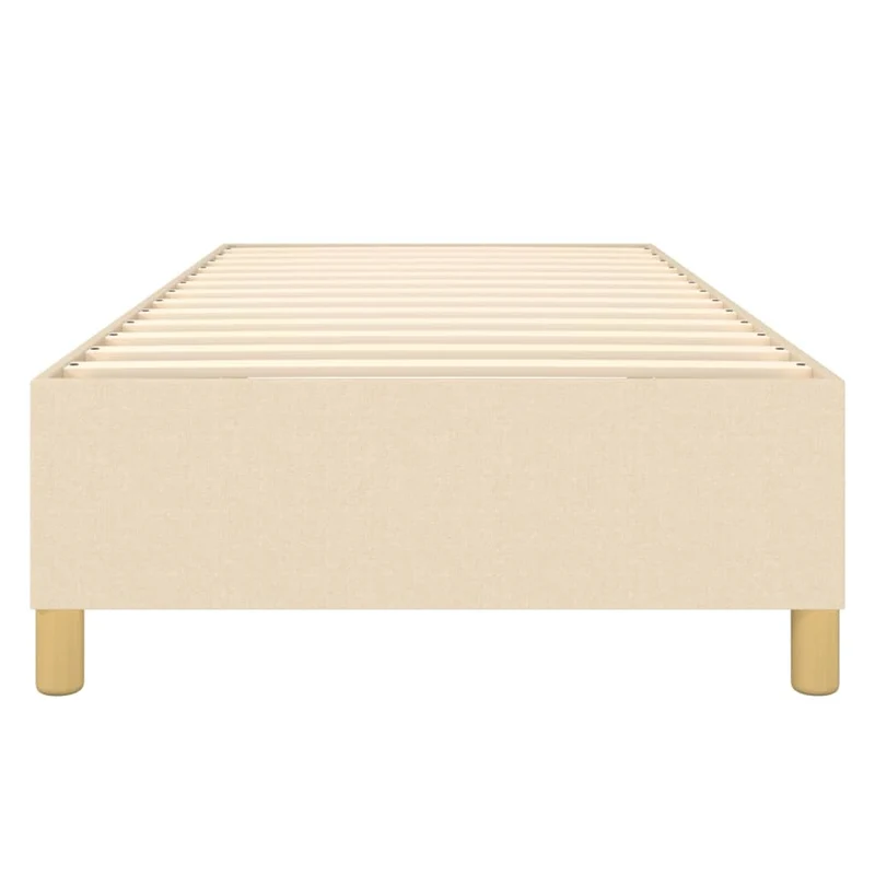Sommier à lattes sur pieds cadre de lit 90x190 cm tissu crème TDL0207242