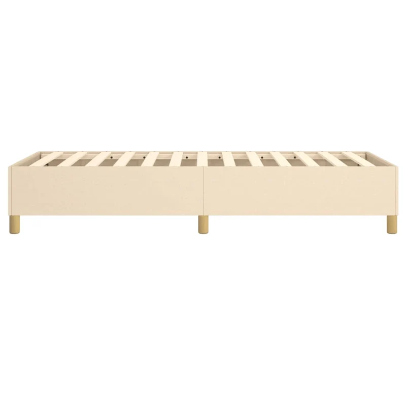 Sommier à lattes sur pieds cadre de lit 90x190 cm tissu crème TDL0207242