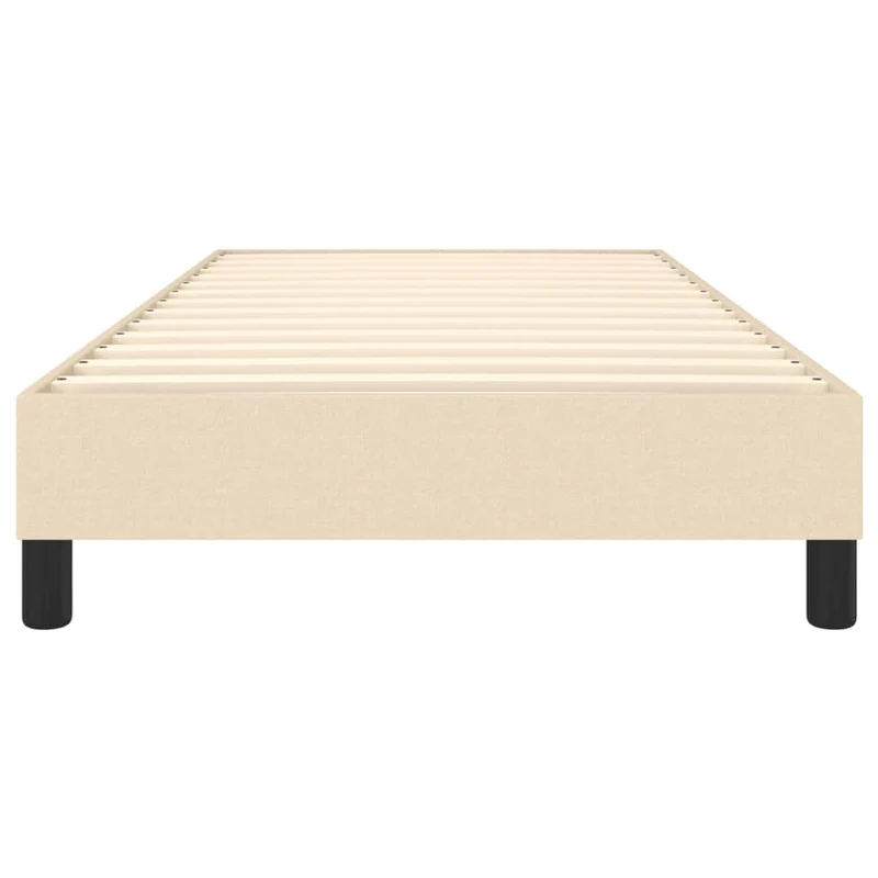 Sommier à lattes sur pieds cadre de lit 90x190 cm tissu crème TDL0207240