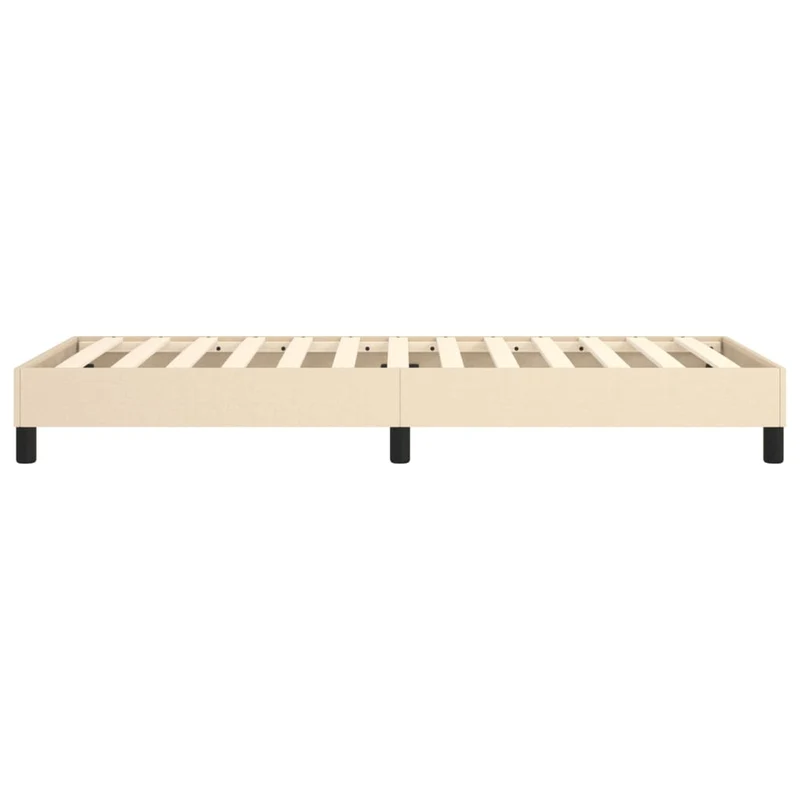 Sommier à lattes sur pieds cadre de lit 90x190 cm tissu crème TDL0207240